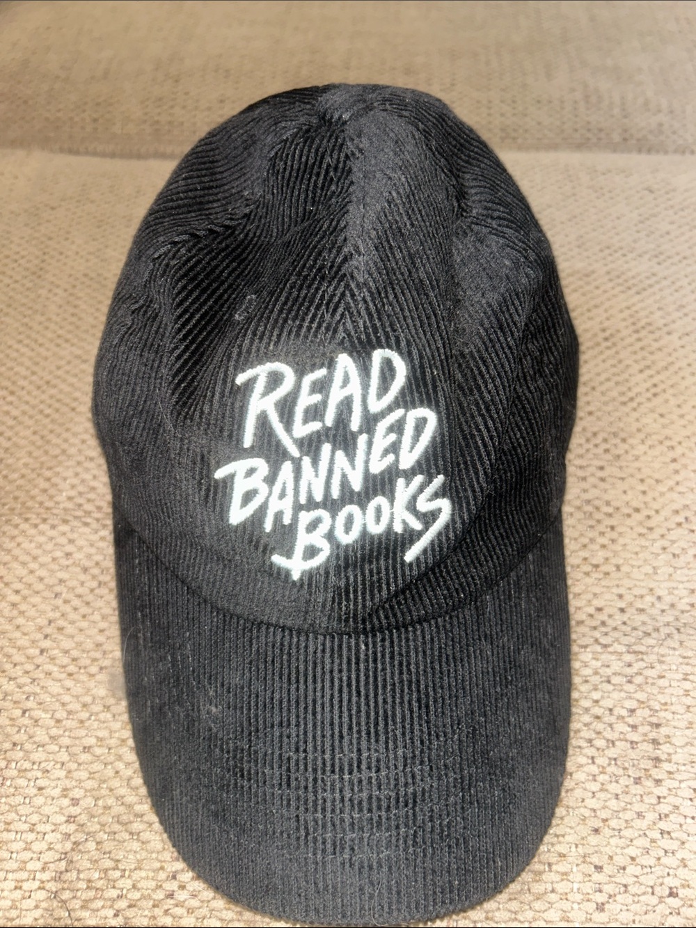 Adult Black 'Read Banned Books' Corduroy Cap One size fits all